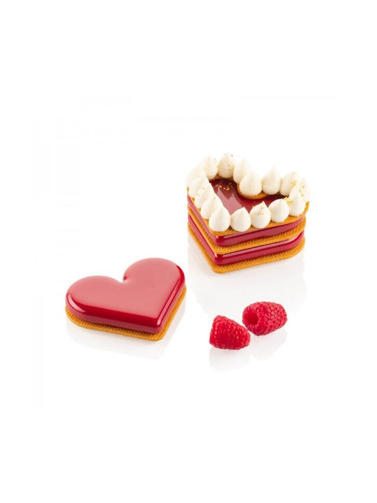 Silikomart Level Hearts 35 Backform Torte Silikon 8x6.6x1.2cm 1cm