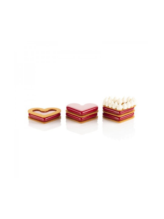 Silikomart Level Hearts 35 Backform Torte Silikon 8x6.6x1.2cm 1cm