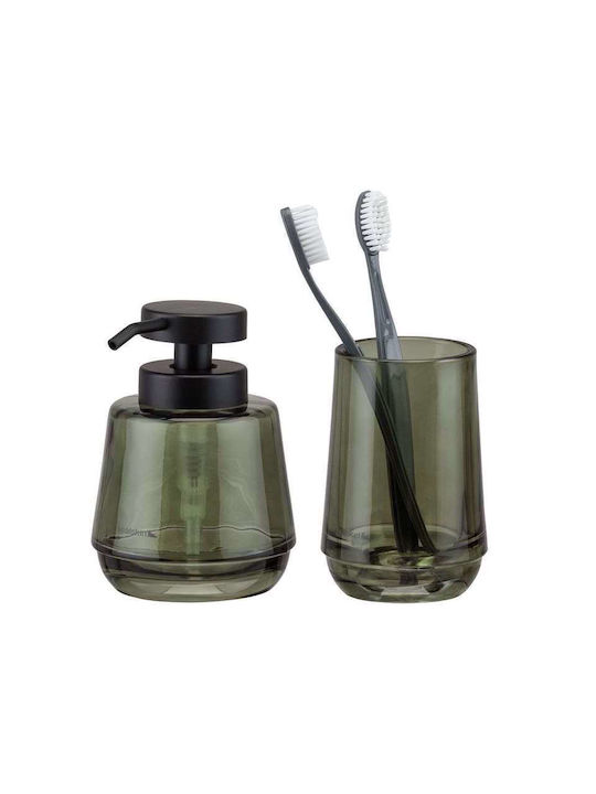 Sealskin Mood Bathroom Accessory Set Glass Green