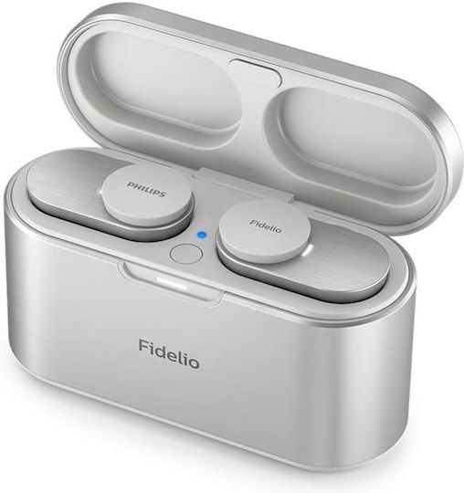 Philips Fidelio In-ear Bluetooth Handsfree Căști cu Rezistență la Transpirație și Carcasă de Încărcare Alb