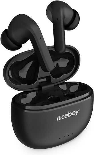Niceboy HIVE Pins 3 ANC In-ear Bluetooth Handsfree Ακουστικά με Θήκη Φόρτισης Μαύρα