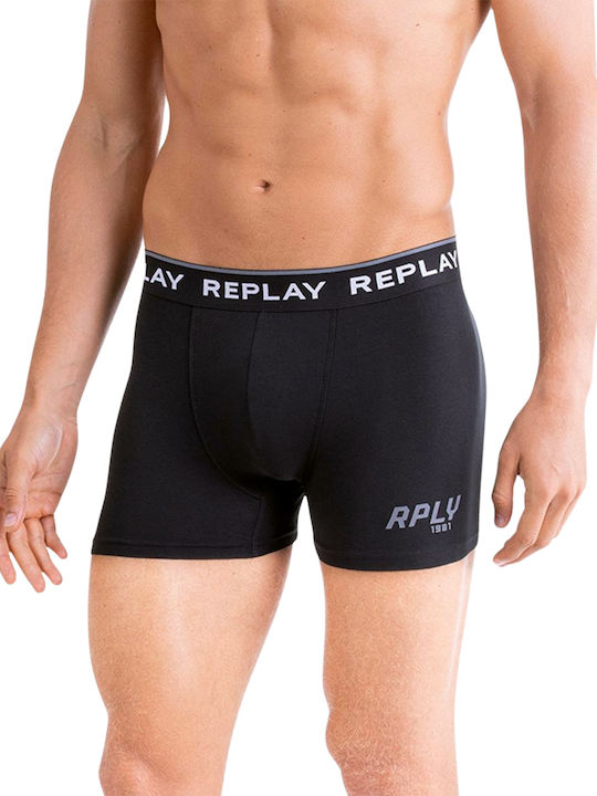 Replay Herren Boxershorts Black/Grey 2Packung