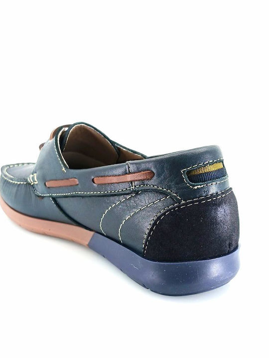 Luisetti 29304 (blue Leather) Men's Moccasins