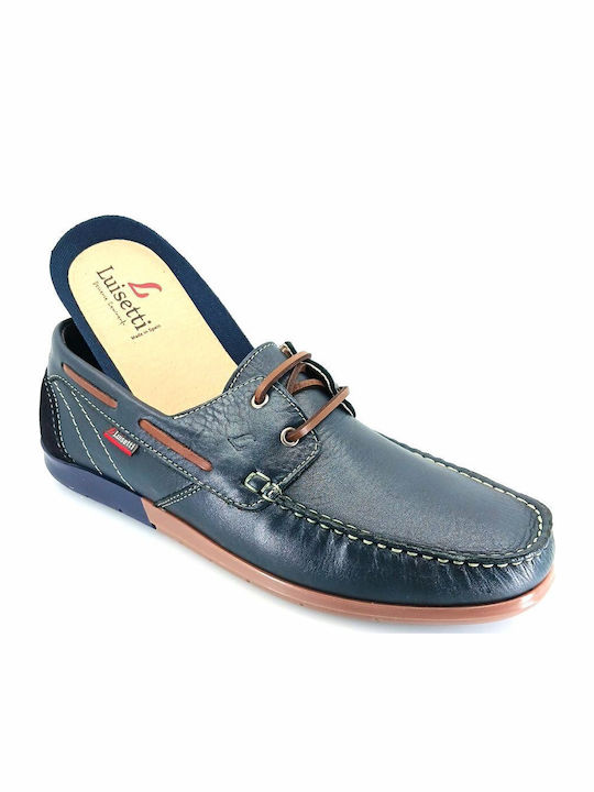 Luisetti 29304 (blue Leather) Men's Moccasins
