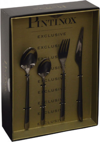Pintinox Σετ Μαχαιροπίρουνα Ανοξείδωτα Μαύρα 24τμχ