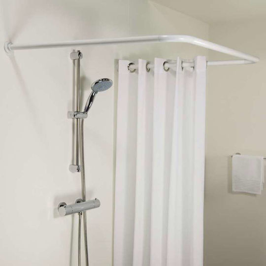 Sealskin Corner Shower Curtain Rod with Suction Cup Stainless Steel White 80x170cm