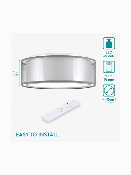 Navaris Кръгъл LED Панел 22W с Топло Бяло Светлина 2700K 40см