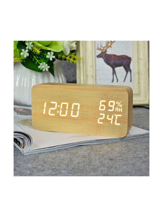 Tisch-Digitaluhr mit Wecker Ecru ZK11773QWS2