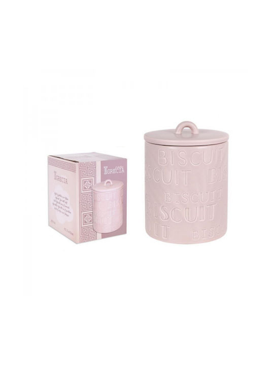 Soler Hispania Caseta Utilizare Generală Cu Capac Ceramică Roz 15.5x15.5x18cm 1 Bucată