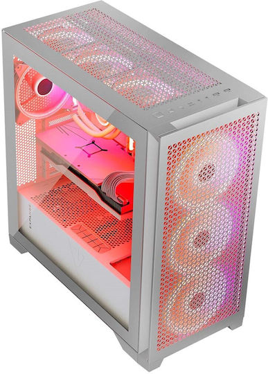 Modecom Volcano Expanse T Apex ARGB Gaming Midi Tower Κουτί Υπολογιστή με Πλαϊνό Παράθυρο Λευκό
