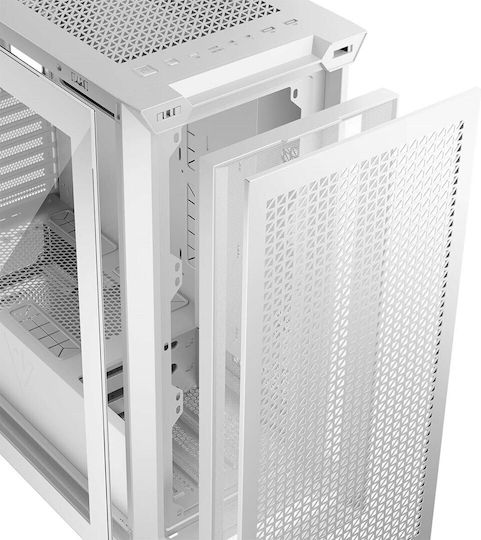 Modecom Volcano Expanse T Apex ARGB Gaming Midi Tower Κουτί Υπολογιστή με Πλαϊνό Παράθυρο Λευκό