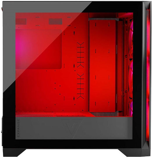 Modecom Volcano Expanse S Apex ARGB Геймърско Midi Tower Компютърна Кутия със Страничен Прозорец Черна