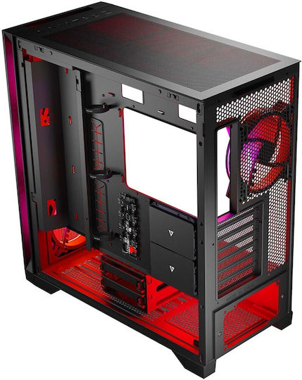 Modecom Volcano Expanse S Apex ARGB Геймърско Midi Tower Компютърна Кутия със Страничен Прозорец Черна