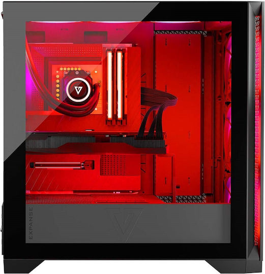 Modecom Volcano Expanse T Apex ARGB Gaming Midi Tower Κουτί Υπολογιστή με Πλαϊνό Παράθυρο Μαύρο