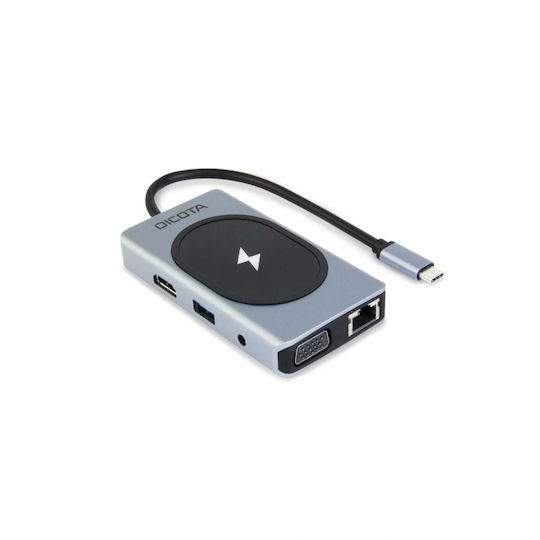 Dicota USB-C Docking Station με 4K PD Ethernet Ασημί (D32059)