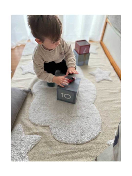 Baby Bliss Παιδικό Χαλί Αστέρια Βαμβακερό Λευκό 100x140cm Baby Bliss Παιδικό Χαλί Αστέρια Βαμβακερό Λευκό 100x140cm