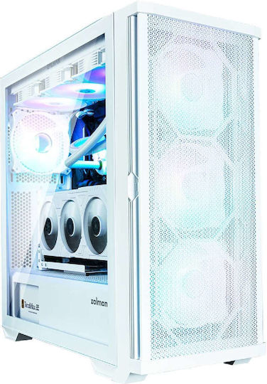 Zalman Z10 DUO Gaming Midi Tower Κουτί Υπολογιστή με Πλαϊνό Παράθυρο και RGB Φωτισμό Λευκό