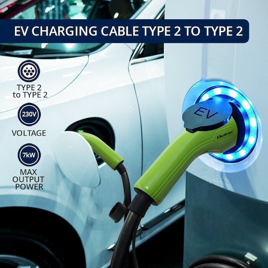 Qoltec Electric Car Charging Station Cable 5m Type 2 - Type 1 52472