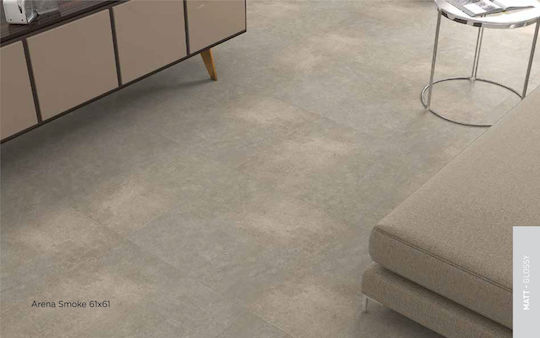 Smoke Floor Interior Matte Porcelain Tile 61x61cm Smoke