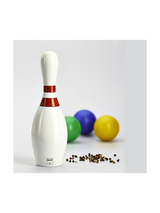 Bisetti Set Manual Râșnițe Condimente din Lemn în Culoare Alb 23cm 1buc