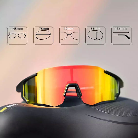 Rockbros 10182 Polarizing Cycling Glasses - Red