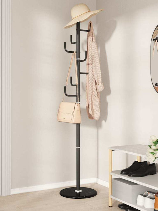 vidaXL Metallic Coat Rack Black 37x37x183cm