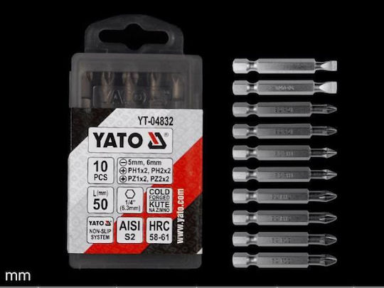Yato Сет 10 Битове за Винтоверт Кръст