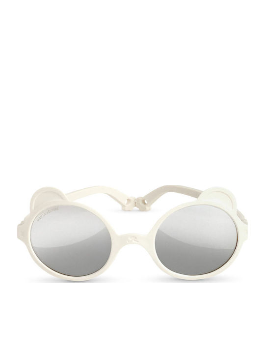 KiETLA Ourson Unbreakable Baby Kids Sunglasses with Polarized Lens White for 1-2 Years