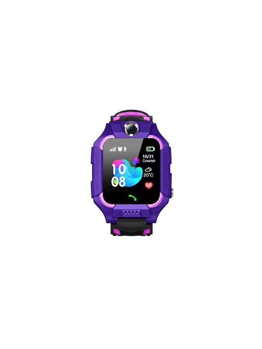 Kinder Smartwatch mit Kautschuk/Plastik Armband Lila