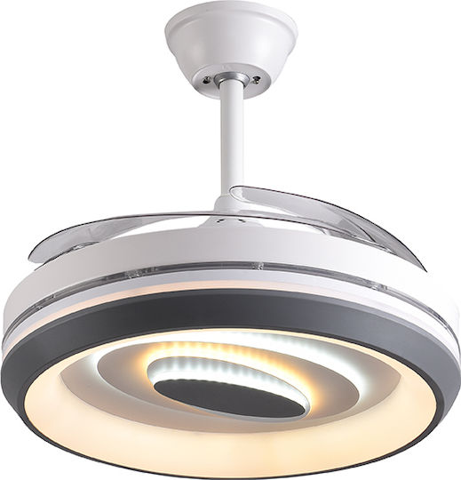 Life Eternity Deckenventilator 108cm Mit Leuchte Transparent / Weiß