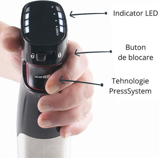 Lacor Blender De Mână Cu Tijă Din Inox 1000W Negru
