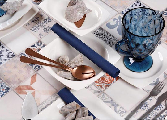 Cryspo Trio 'quadro Off Plate Desert made of Porcelain White with Diameter 21cm 6pcs
