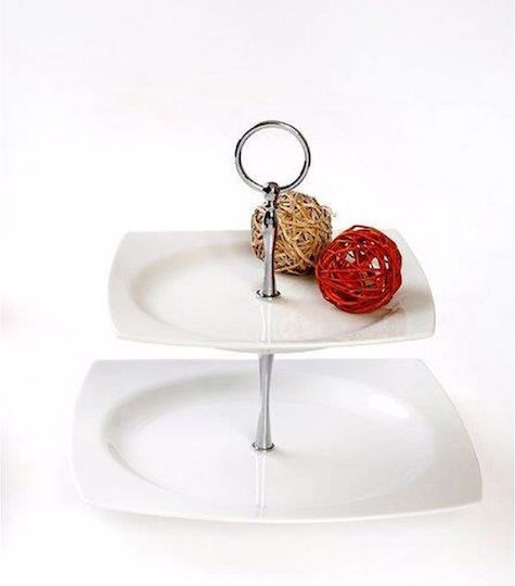 Cryspo Trio 'quadro Plate Desert made of Porcelain White with Diameter 21cm 6pcs