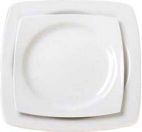 Cryspo Trio 'quadro Plate Desert made of Porcelain White with Diameter 21cm 6pcs