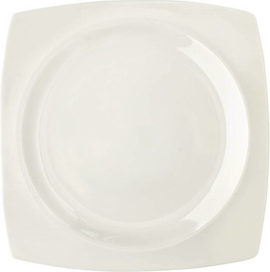 Cryspo Trio 'quadro Off Plate Shallow made of Porcelain White with Diameter 27cm 6pcs