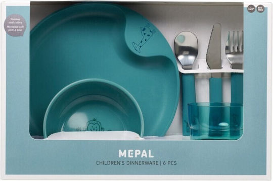 Mepal Set de hrănire Miffy din Plastic Turcoaz 6buc