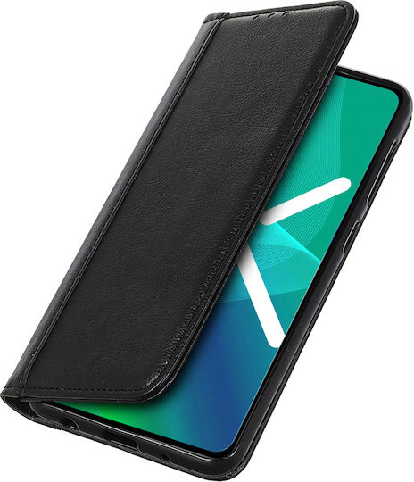 Wallet Δερμάτινο / Σιλικόνης Μαύρο (Moto G72)