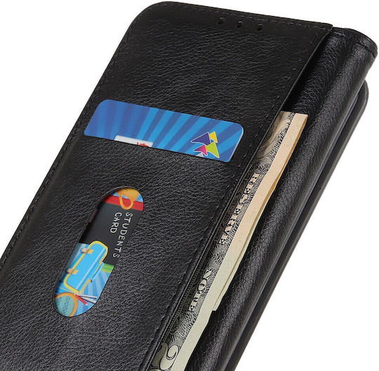 Wallet Δερμάτινο / Σιλικόνης Μαύρο (Moto G72)