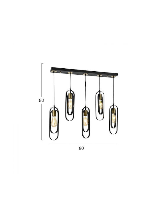 HomeMarkt Suspendat Candelabru pentru Soclu E27 Negru