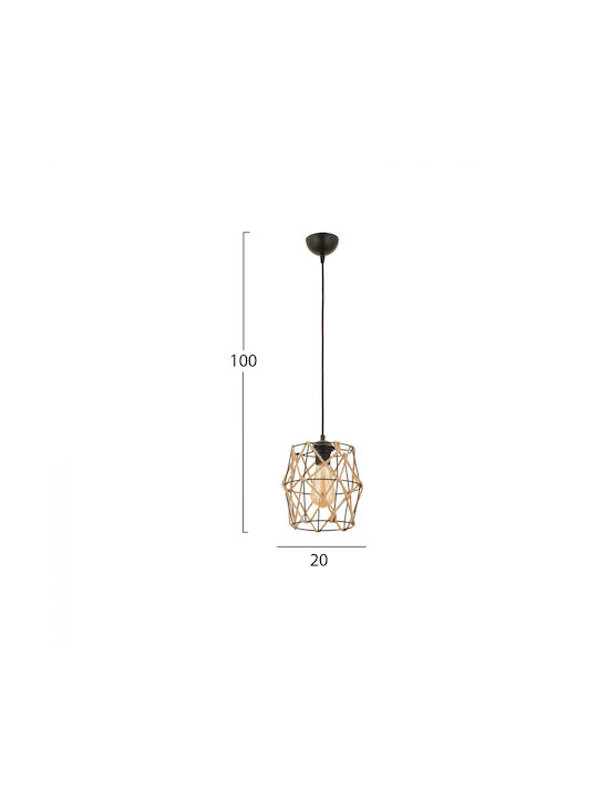 HomeMarkt Pendant Light LED with Rope Black