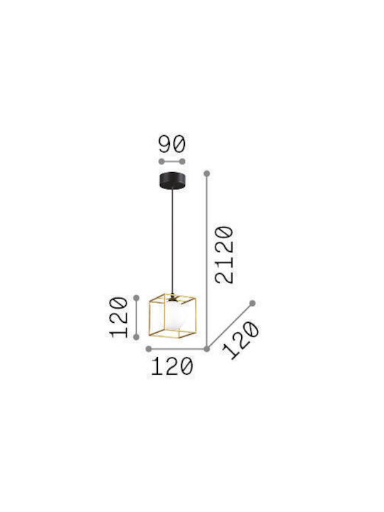 Ideal Lux Lingotto Sp1 Κρεμαστό Φωτιστικό Χρυσό