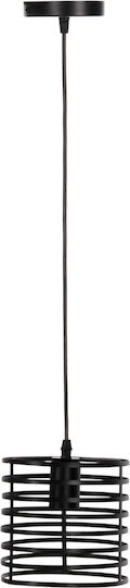 HomeMarkt Κρεμαστό Φωτιστικό Μαύρο με Ντουί E27 15x12x124εκ.