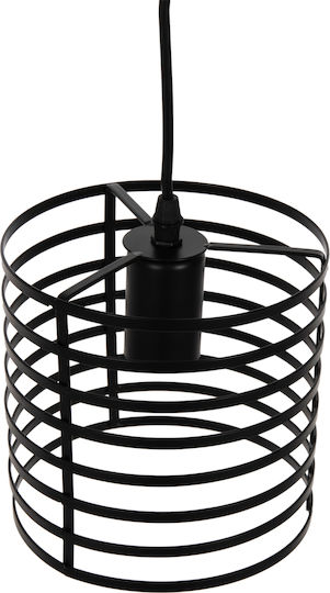 HomeMarkt Κρεμαστό Φωτιστικό Μαύρο με Ντουί E27 15x12x124εκ.