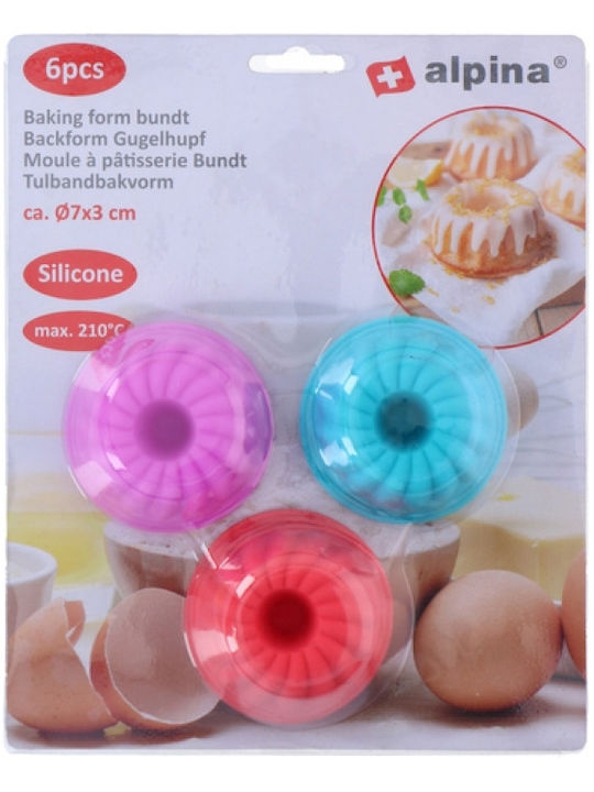 Alpina Formă de Patiserie pentru Cupcakes/Muffins din Silicon 6buc