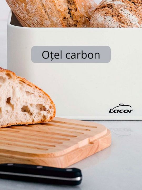 Lacor Brotkasten mit Deckel Inox Weiß 42x22.5x12.5cm