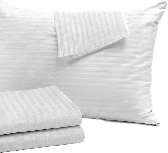 Koulis Carpets Hotel Sheet White Queen Size 250x280cm Cotton & Polyester 1pcs