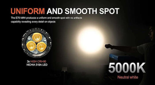 Acebeam Rechargeable Flashlight LED IP68 with Maximum Brightness 2000lm Black