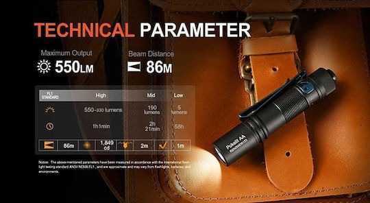 Acebeam Επαναφορτιζόμενος Φακός LED IP68 με Μέγιστη Φωτεινότητα 550lm Pokelit