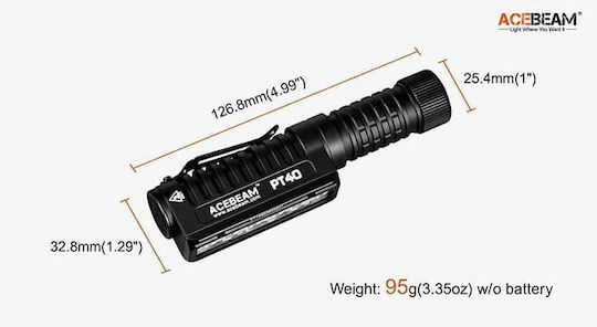 Acebeam Επαναφορτιζόμενος Φακός Κεφαλής LED IP68 με Μέγιστη Φωτεινότητα 3000lm