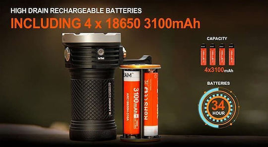 Acebeam Επαναφορτιζόμενος Φακός LED IPX8 με Μέγιστη Φωτεινότητα 34000lm